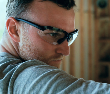 Black frame Transparent Glass For Shooting | SSP Eyewear 