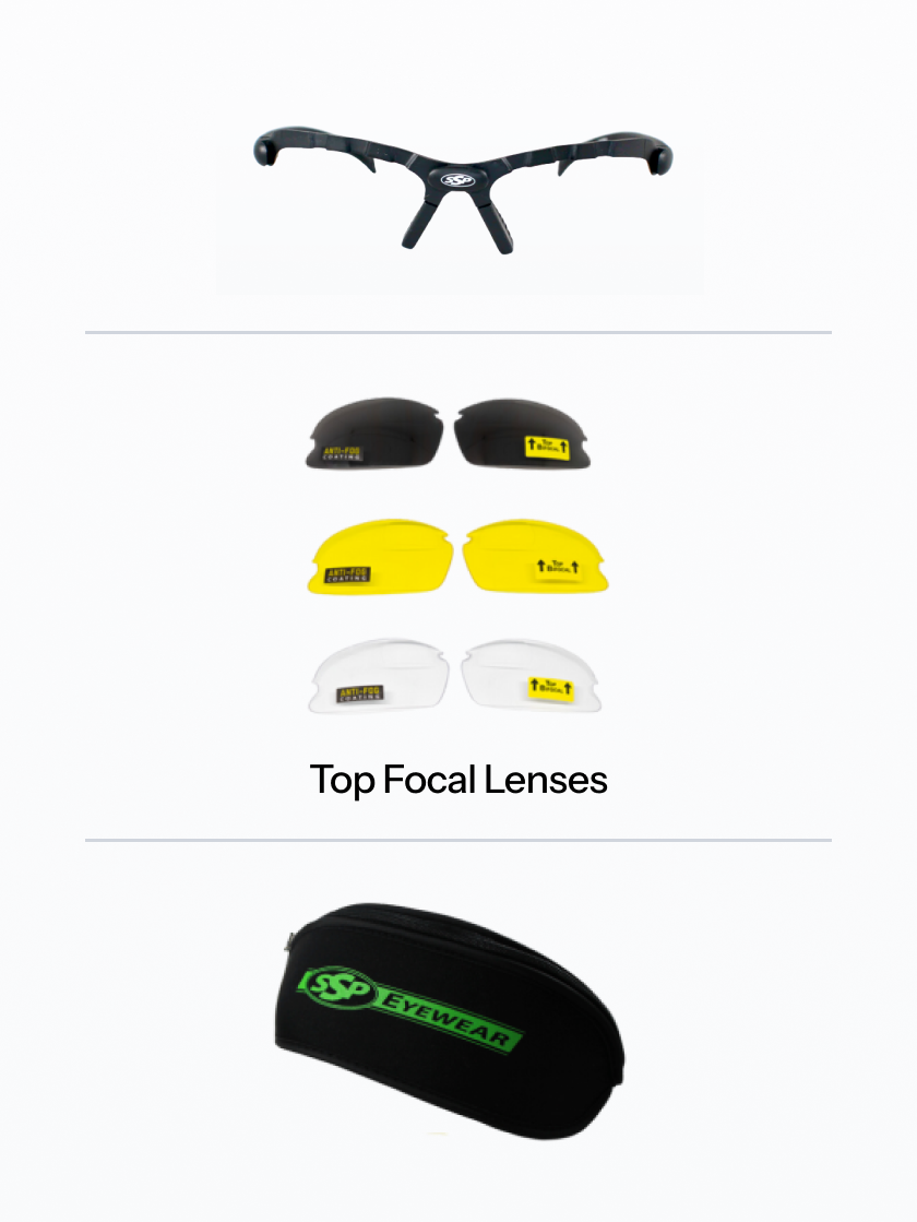 SSP Eyewear Top Focal Bifocal Shooting Glasses Kit 2.25 Power