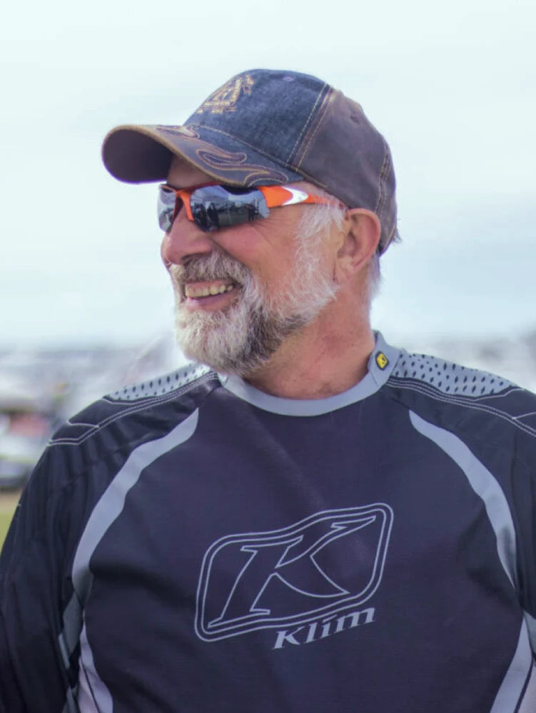Smiling rider wearing Entiat bifocal safety glasses