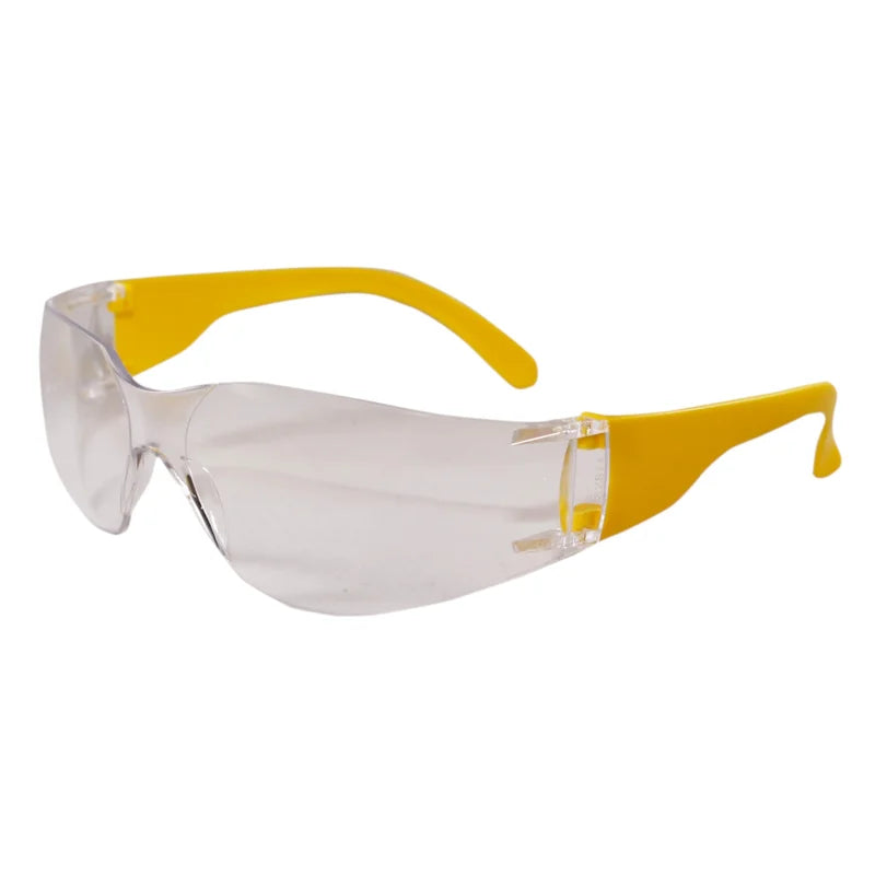 PRO safety glasses with Yellow temples and clear lenses
