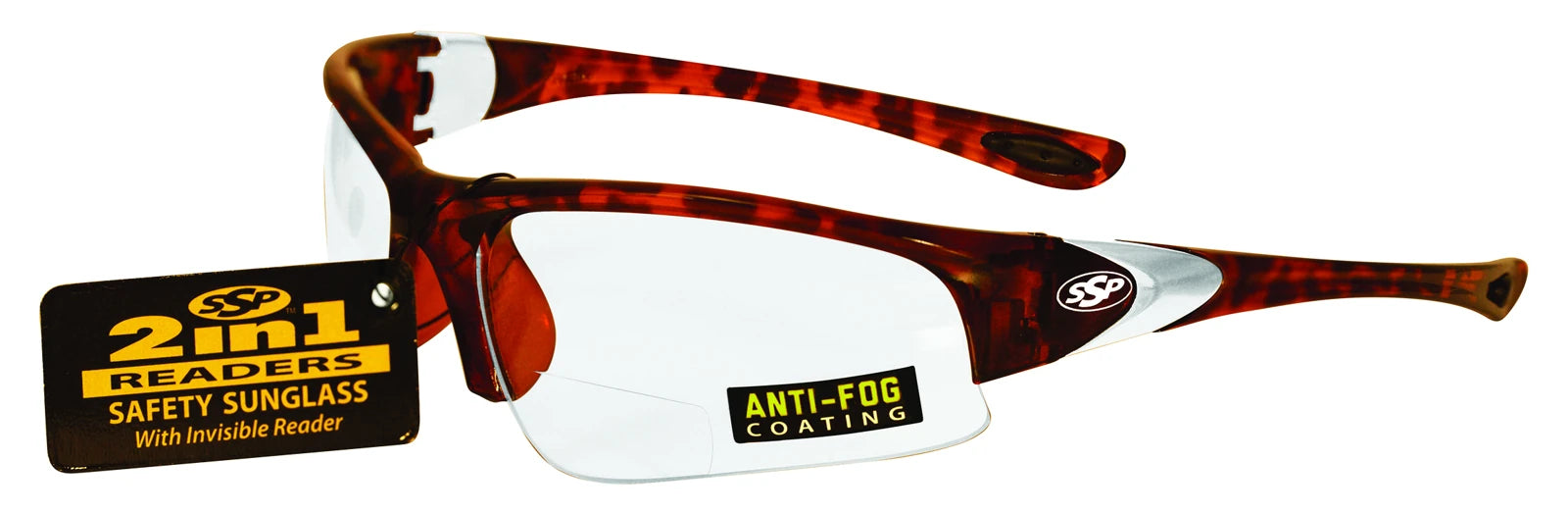 Entiat bifocal glasses with Demi Two-Tone frames and Crystal Clear NVR Fog™ lenses