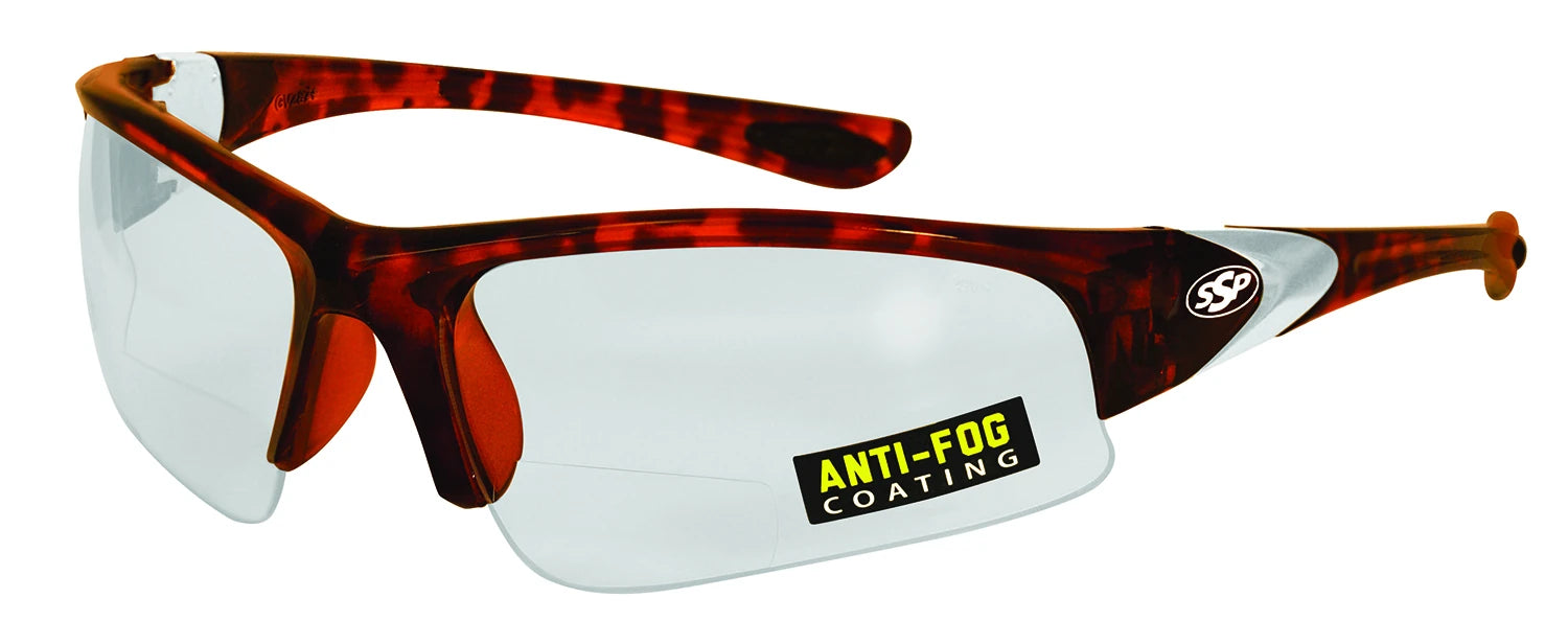 Entiat Bifocal Safety Glasses — Demi Two-Tone, Crystal Clear NVR Fog™
